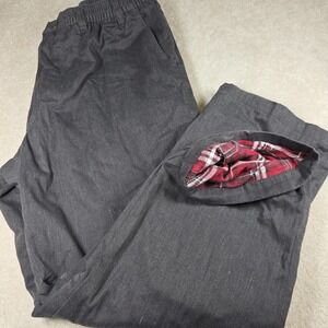 Haband's Ice House Slacks Pants Mens 44/L Gray Flannel Lined Elastic Waist
